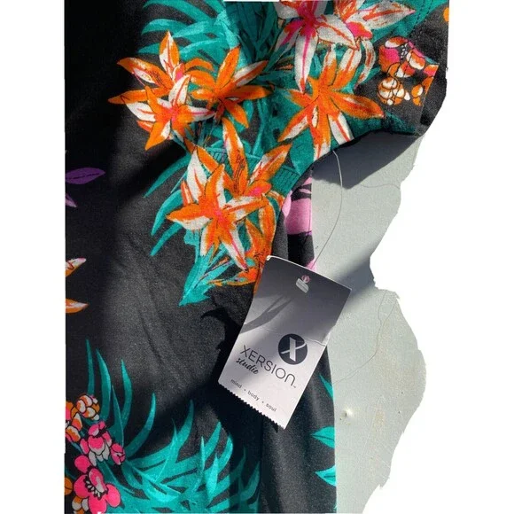 small oversize tropical t-shirt xersion studio made in indonesia polyester rayon - Picture 3 of 7